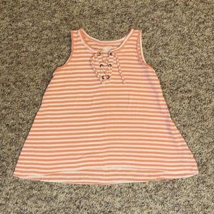 Girls Old Navy Peach & White Striped Tank Top